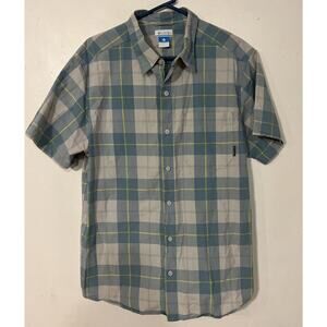 Columbia Shirt‎ Mens Large Blue Plaid Sportswear Short Sleeve Outdoors Hiking